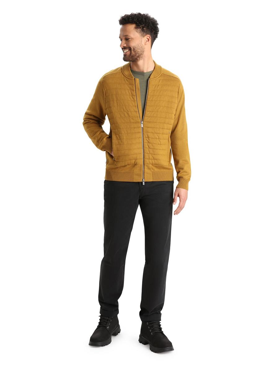 Clove Men's Icebreaker City Label ZoneKnit™ Merino Insulated Knit Bomber Hoodie | USA 1264MQZA